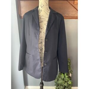 Vintage LL Bean Womens‎ Navy Blue Three Button Blazer  Size 14